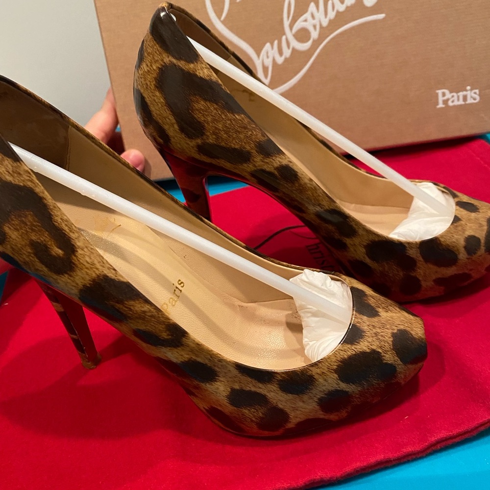 Authentic Christian Louboutin leopard heels size 5